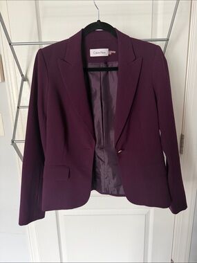 Calvin Klein Women's Plum Single-Button Blazer